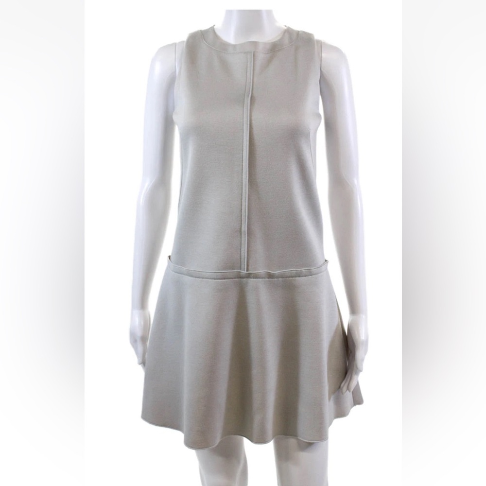 Proenza Schouler Womens Jersey Sleeveless Drop Waist Dress Smoke Gray Size 0